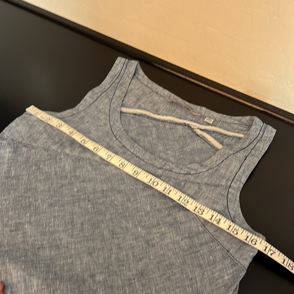 Horny Toad Linen Sheath Dress Blue Chambray Shift Knee Length Sleeveless, sz S - Picture 5 of 10